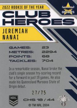 2023 NRL Traders Titanium - Club Heroes Silver #CHS18 Jeremiah Nanai Back